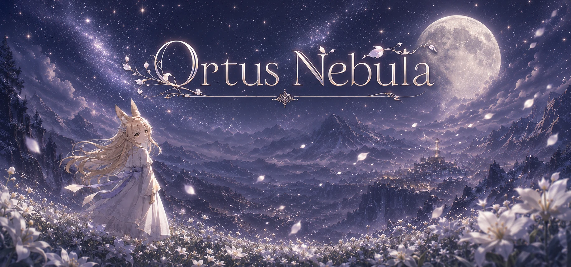OrtusNebula title artwork with a character and mountain landscape.